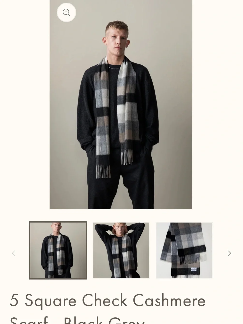 Plaid 100% Cashmere Scarf